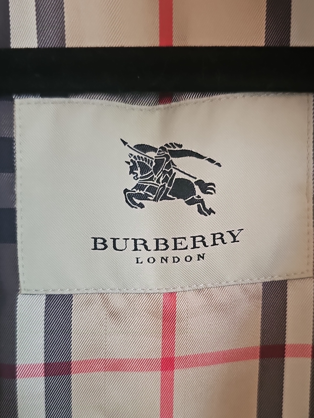Burberry Beige Trench-Style Jacket with Nova Check Trim - Picture 2 of 8